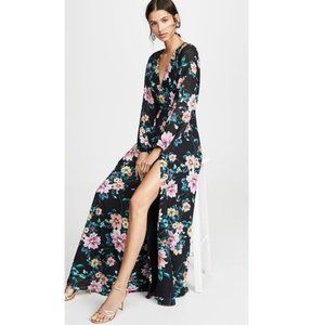 Like New! Yumi Kim Floral Love Affair Open Back Long Sleeve Maxi Dress Sz. Large